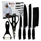 Jogo Facas Inox Profissional Kit 6 Peças Churrasco Cozinha