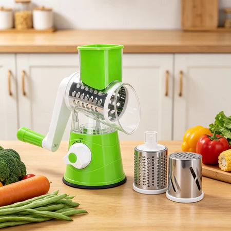 InoxSlice - Cortador Ralador e Fatiador de Legumes Multifuncional 3 Lâminas